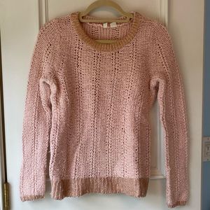 Anthropologie Moth Rose Gold Open Knit Sweater